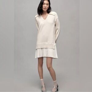 Anthropologie English Factory Twofer Dress Cream White New With Tags holiday